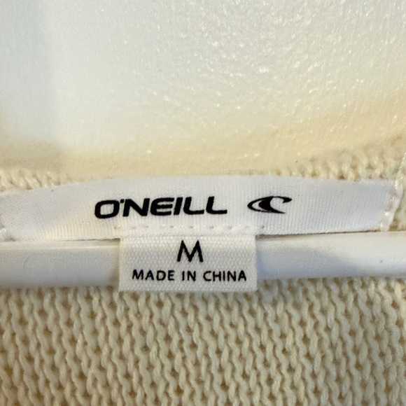 O'Neill V-Neck Striped Sweater in Cream, Orange, Blue, and Yellow - Picture 2 of 4